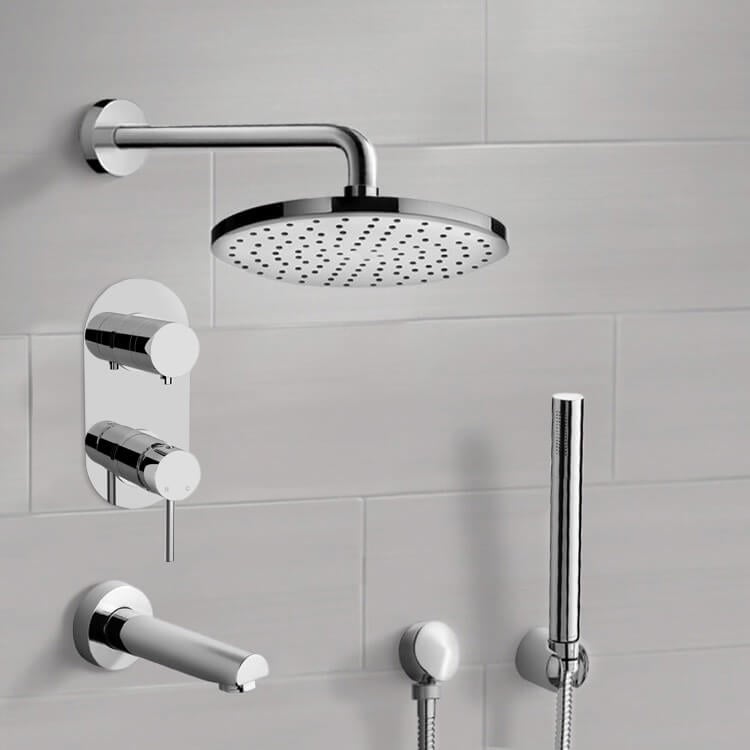Tub and Shower Faucet Tub and Shower Faucet Set with Handheld and Rain Shower Head Remer TSH60
